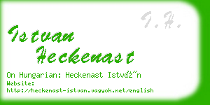 istvan heckenast business card